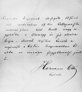 Kossuth Lajosnak írt levele